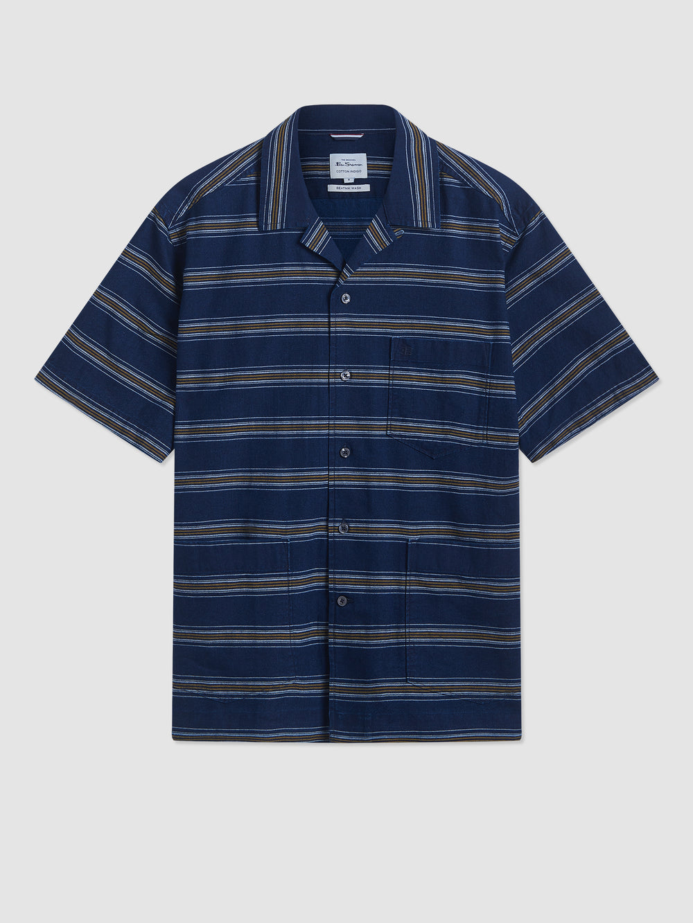 Chemises Ben Sherman Dalston Blues Lightweight Stripe Indigo | RPE-93334323